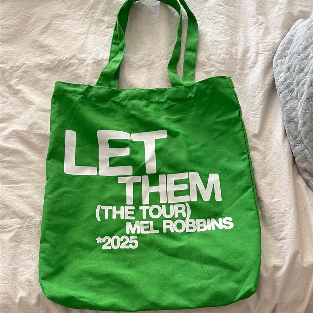 MEL ROBBINS TOUR SWAG -  Green Tote Bag with White Text